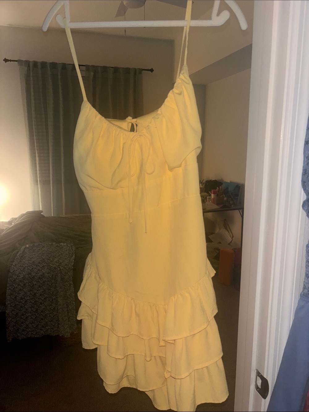 Forever 21 Yellow Ruffle Tiered Mini Dress